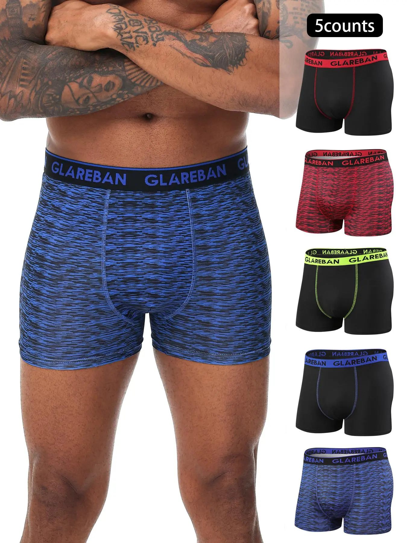 5pcs pack Fashion style Boxer Shorts Men's Comfortable Underwear for Men  Underpants Male Slips Homme Fit Sports Panties Sexy Boxing