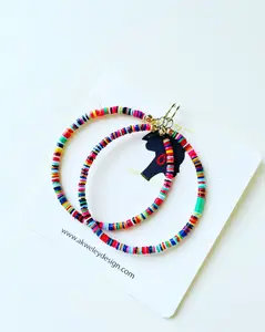colorful earrings hoop, eclectic jewelry, rainbow earrings, African beaded jewelry for women, Black owned shops jewelry earrings, unique