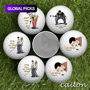 Funny Golf Ball, 4 Counts/set Cartoon Pattern Golf Ball,Golf Supplies, Golf Accessories, for Men, Dad, Husband, Grandpa, Birthday, Father's Day, Retirement, Self Use, Funny Golf Practice Accessories and Decorations for Gag Golf Gifts #GLOBAL PICKS