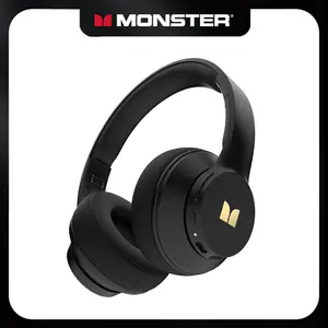 Monster Mission 100 Over-Ear Wireless Bluetooth Headphones – Deep Bass Stereo Sound, Clear Voice & Noise Cancelling Mic, Bluetooth 5.4 Foldable Headset with 40H Playtime, Comfortable Over-Ear Design for Travel, Work, PC, Laptop & Phone