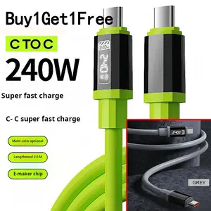 240W Fast Charging Cable, Mobile Data Cable, Smart Quick Charge, High-Power Fast Charging, Super Fast Charge, Compatible with Apple Type-C Charging Smartphone Cellphone