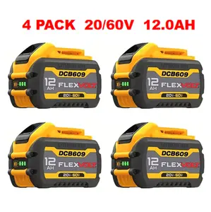 DCB609 20V Replacement for DEWALT Battery 12.0AH, Compatible with for Dewalt 20 volt Power Tools, Replacement for Dewalt 20V/60V Battery DCB609 DCB606 DCB612, Compatible with for Dewalt 20V Battery Chargers