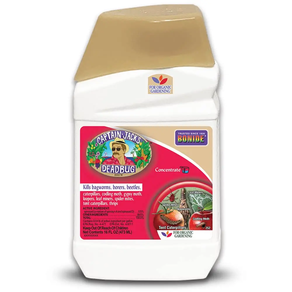 16oz Organic Safe Concentrated Garden Insecticide with Spinosad - Garden Sprayer Compatible, Kills Bagworms, Borers, Codling Moths, Insects & Mites for Organic Gardening Plants, 473 Ml