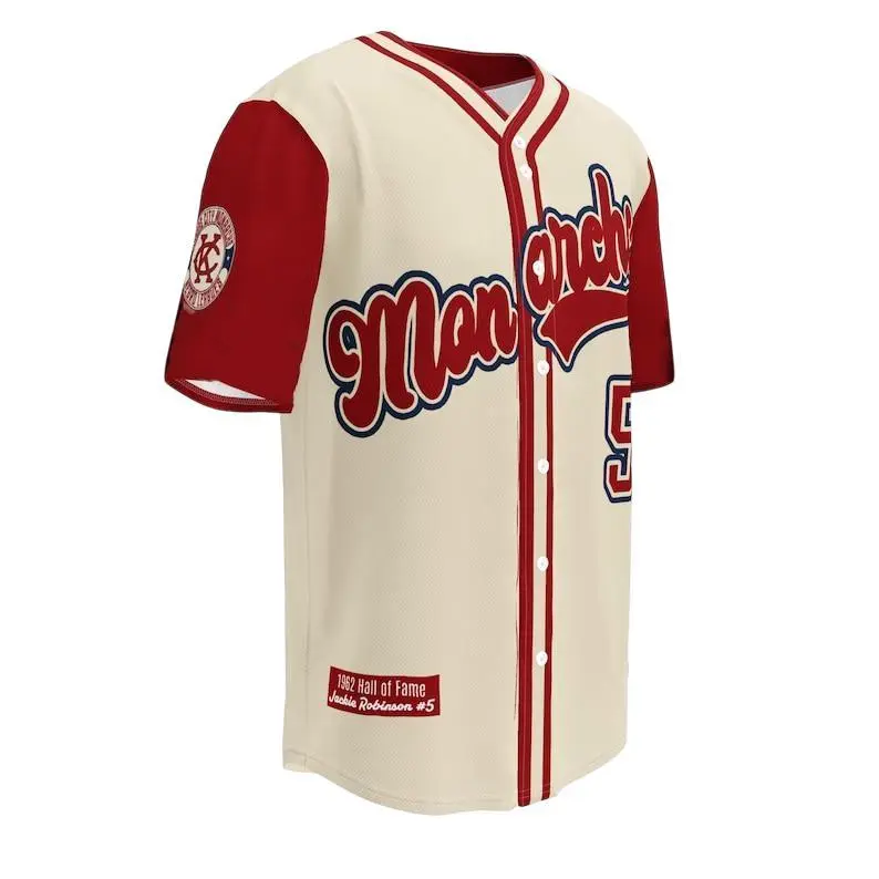 Full Print Jackie #Robinson Recycled Baseball Jersey – Vintage Kansas City Monarchs Throwback Shirt for Negro Leagues Fans Sustainable Fan Gift for Men & Women