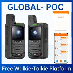 YUECENT X2B Global POC Two-Way , includes a 1-year valid SIM card, long-range 4G network two-way  with 5000 km communication range, ideal for hiking and camping. Features a 2500mAh battery, clear audio quality, and 4G signal support. radio