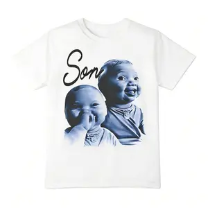 Hilarious AI Baby Laughing Meme T-Shirt Featuring Son Holding Back a Laugh