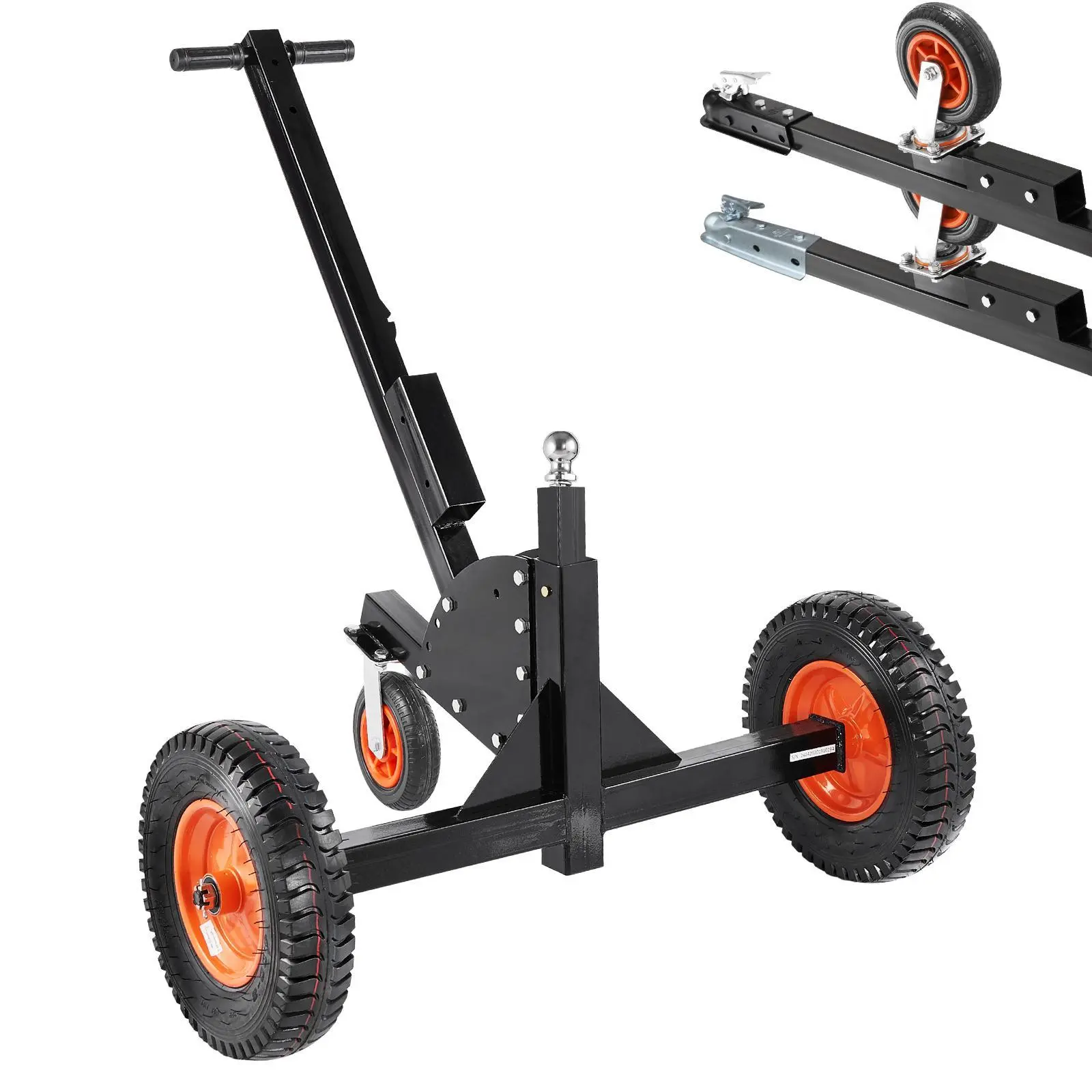 VEVOR Adjustable Trailer Dolly, Max. 15000lbs Towing Capacity, 2 in 1 Trailer Mover with 22'' / 26'' Adjustable Height & 2'' Ball, 16'' Pneumatic Tires & Universal Wheel, for Moving Car RV Trailer VEVOR Super Brand Day