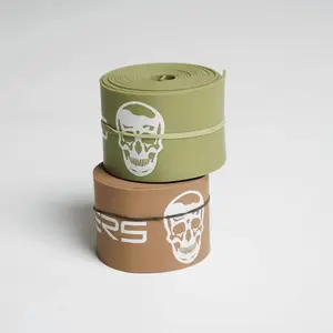 Gymreapers Floss Bands - 2-Pack (Taupe/Khaki), Military-Grade Set with 2 Distinct Resistance Levels for Improved Mobility, Reduced Muscle Fatigue and Deep Stretches