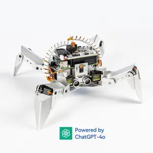 SunFounder PiCrawler AI Robot Kit for Raspberry Pi 5/4, ChatGPT-4o Voice & Vision Robot with FPV Camera, App Control, Python Coding