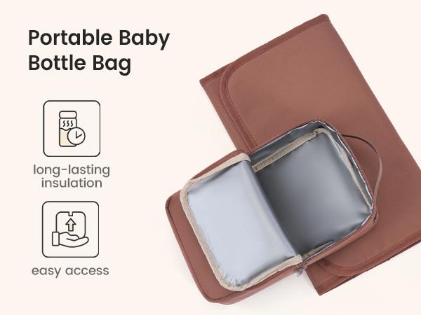 LOVEVOOK Diaper Bag Backpack With Pocket For Large Capacity Cup,Multi-Function Baby Travel Bag For Mom Dad,Waterproof Baby Bag for Boys Girls with Changing Pad,Insulated Bag,Stroller Straps,Brown