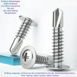 A Pack of 100pcs of 410 Stainless Steel Truss Head Self-Tapping TEK Screws, Suitable for Metal And Furniture Applications. These Self-Drilling Screws Are Designed for Construction And Maintenance