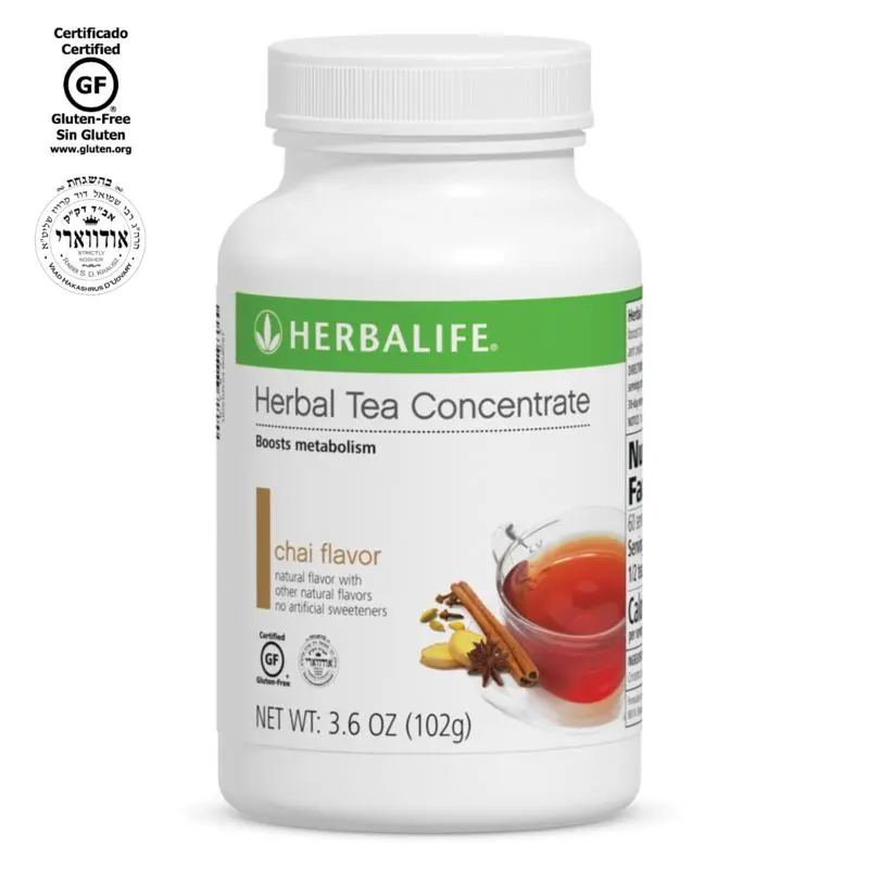 Herbalife Herbal Tea Concentrate Chai - Non-GMO, Gluten-Free, 3.53 oz Instant Black Tea Mix Powder for Hot, Cold, Mixed Daily Routine Drinks, Classic Flavor Beverage, Herbal Tea Drinks
