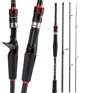 Sougayilang Carbon Fiber Casting Rod - 6-6.9FT Durable Lightweight High Performance Carp Rod with 10kg Max Drag, Aluminum Oxide Inserts, Skeletonized Reel Seat for Saltwater Bass Pike Fishing