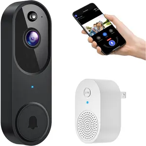 Video Doorbell Camera , AI Human Detection and  , Night Vision, 2-Way Audio,  , Cloud Storage Sold Seperately, 2.4G WiFi (Chime Included)