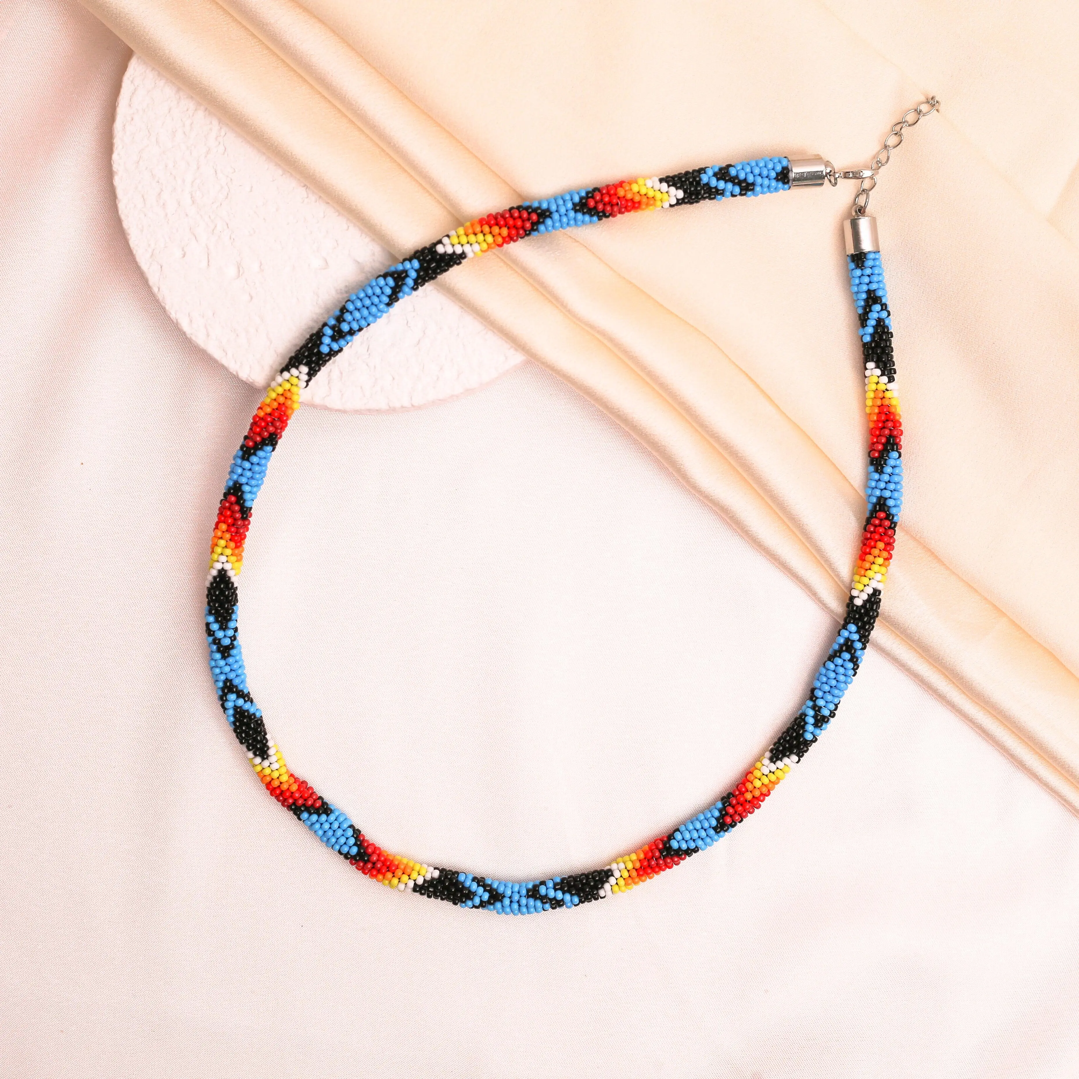 Handmade Native American Beaded Necklace | Unisex Tribal Choker Jewelry for Men & Women | 4 Unique Designs Modern Versatile Accessories