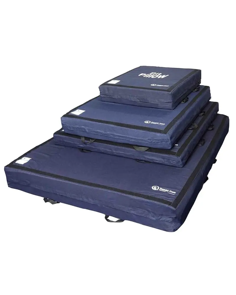 Tumbl Trak Soft Foam Gymnastics Crash Mat with Denim Cover & Hook Loops, 4ft x 6ft x 8in Indoor/Outdoor Large-Form Mat