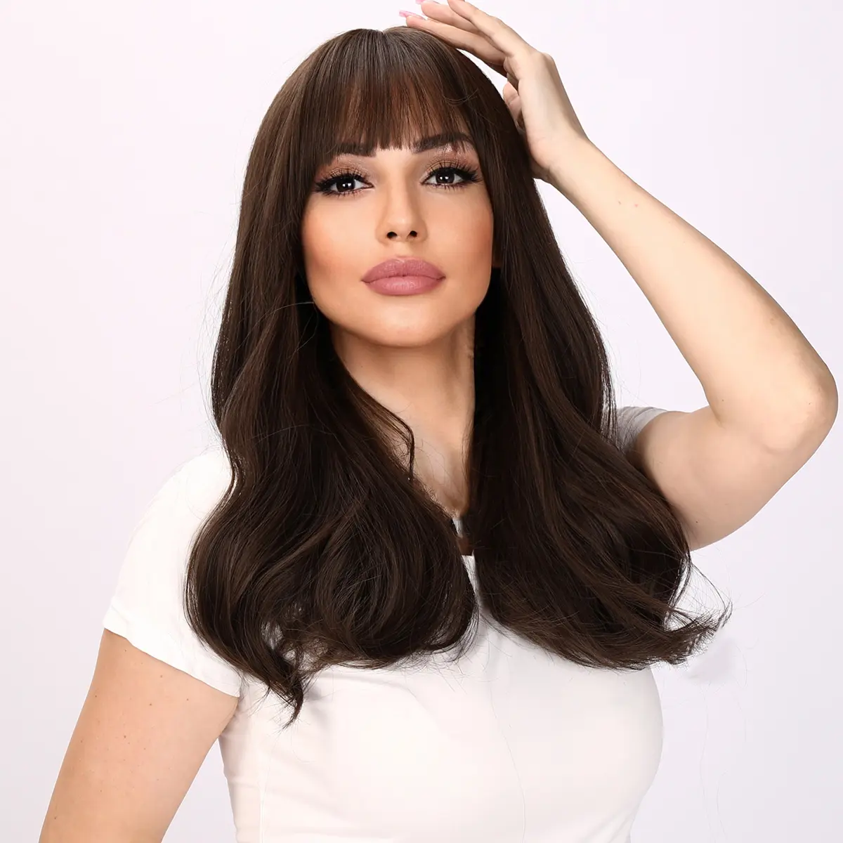 Brown Loose Wave With Bangs | 20-Inch | SM8012