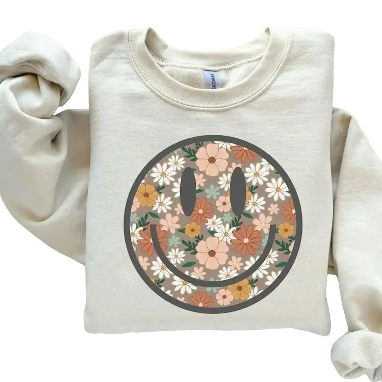 Smiling Face Sweatshirt | Happy Face Crewneck | Be Happy Hoodie and Sweater |T-shirt Cotton Womenswear