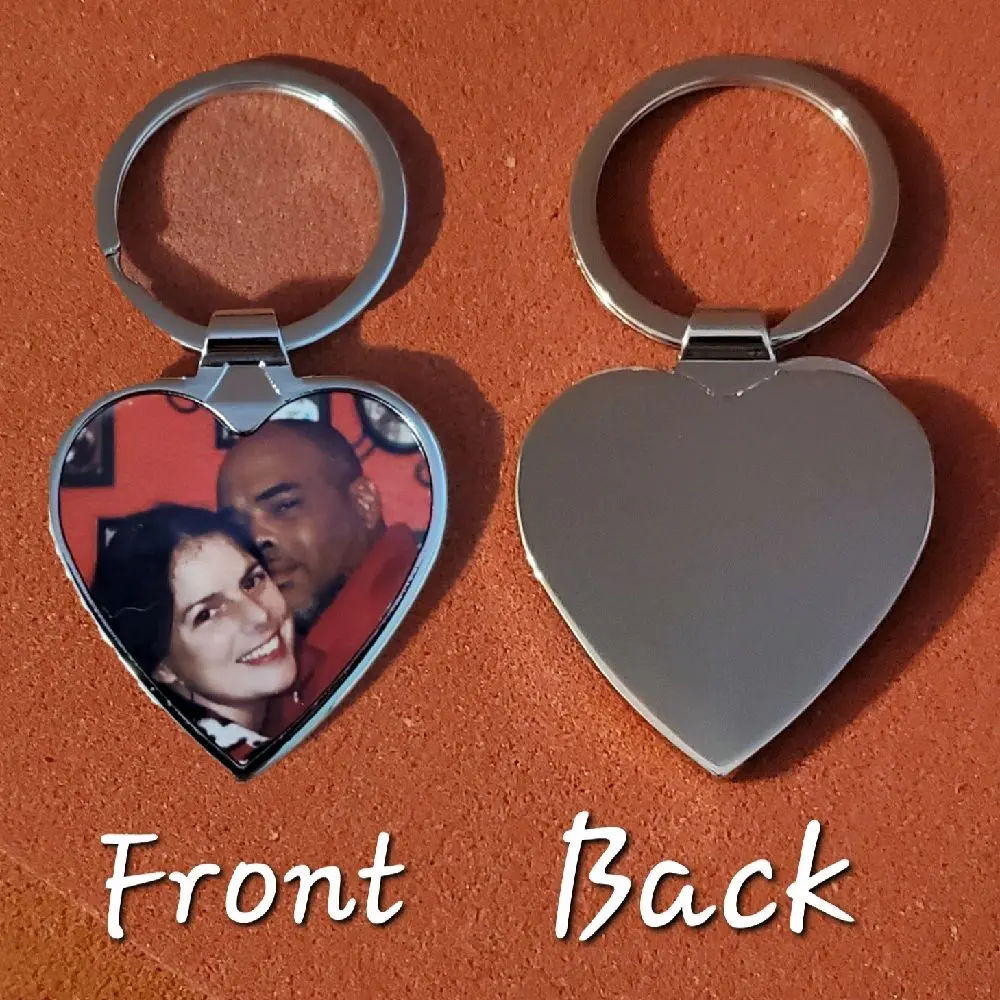 Custom photo keychain personalize mothers day anniversary valentines gift heart shape