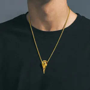 FaithHeart Viking Raven with Celtic Knot For Men Women Skull Necklace