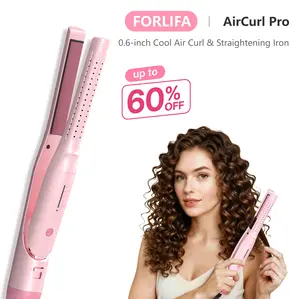 FORLIFA-AirCurl Pro:0.6-inch Cool Air Curl & Straightening Iron 3-in-1 Tool with 360° Swivel Cord 5 Temperature Settings, WeeklyDeals,Summervibes