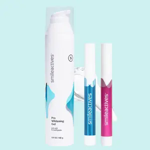 Smileactives - Teeth Whitening Kit, Toothpaste Whitening Gel + 2 Whitening Pens Vanilla Mint & WinterBerry with Hydrogen Peroxide, Tooth Stain Remover for White Teeth, Removes Coffee and Tea Stains, 90-Day Gel Kit