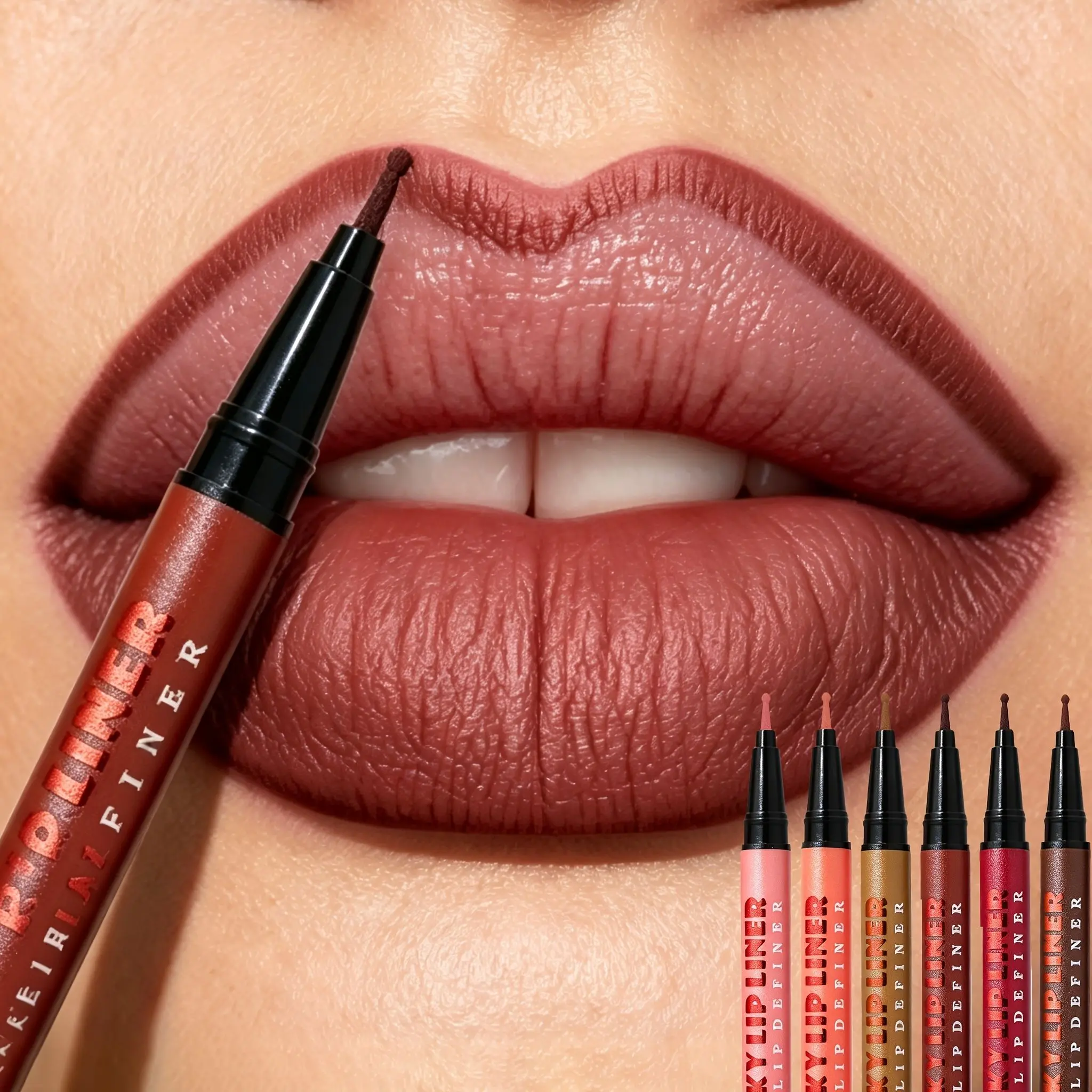 6Pcs Ultra Fine Liquid Lip Liner Set Waterproof Smudgeproof Lipstick Long Lasting Smooth Natural Makeup Quick Drying Blendable Lip Glossy Daily Cosmetics DealsForYouDays