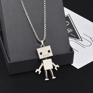 Men' & Unisex Funky Moving Robot Necklace - Mobile Moving Robot Arms, Compatible for Wear, Stylish Accessory, Dynamic Robot for Chains
