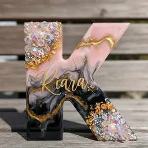 Custom Resin Geode Letter – Personalized Initial with Crystal Clusters | Epoxy Home Decor