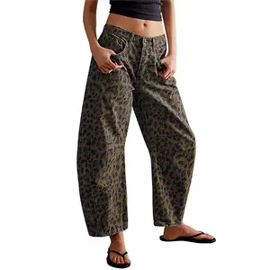 UTCOCO Y2K Vintage Women’s Stretchy Mid-Rise Barrel Jeans | TikTok Baggy Boyfriend Wide Leg Cropped Denim SpringStatements