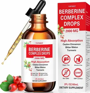 Liposomal Berberine HCL Supplement Liquid Drops 1500mg, Berberin with Ceylon Cinnamon, Bitter Melon, Turmeric, Glucomannan, Moringa, Berberine Phytosome for Digestion System, Immune Health Support