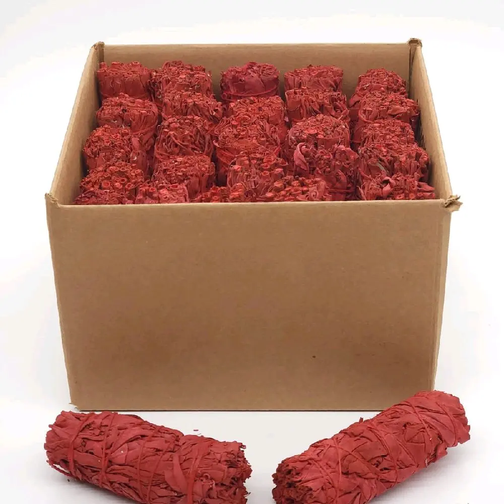 Wholesale Bulk 20 Pack - 4 Inch Dragons Blood Sage Sticks, for House Cleansing, Meditation, Yoga - Big Sage Smudge Stick Bundle Sage to Get Rid of Evil Spirits.
