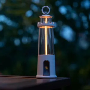 Lighthouse Shaped Night Light, 1 Count 3 Modes USB Rechargeable LED Light, Decorative Light for Home, Garden, Patio, Camping