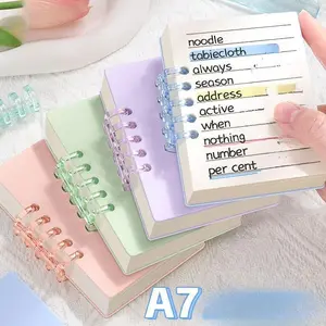 4pcs A7 Monochrome Notebooks, 80 Sheets Each, Detachable Rings, Replaceable Pages, Compact Pocket Size, Portable Notebook, Ideal for Notes, Plans, Budgets, Back-To-School Gift