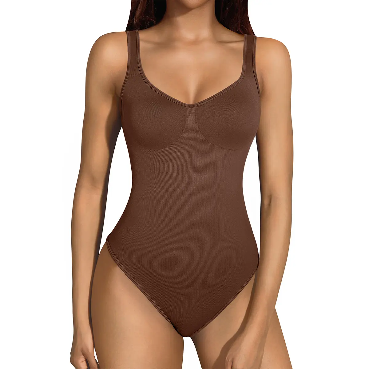 OYV Women's 1 Piece Bodysuit Sexy Ribbed Sleeveless Shapewear Tank Tops Bodysuit
