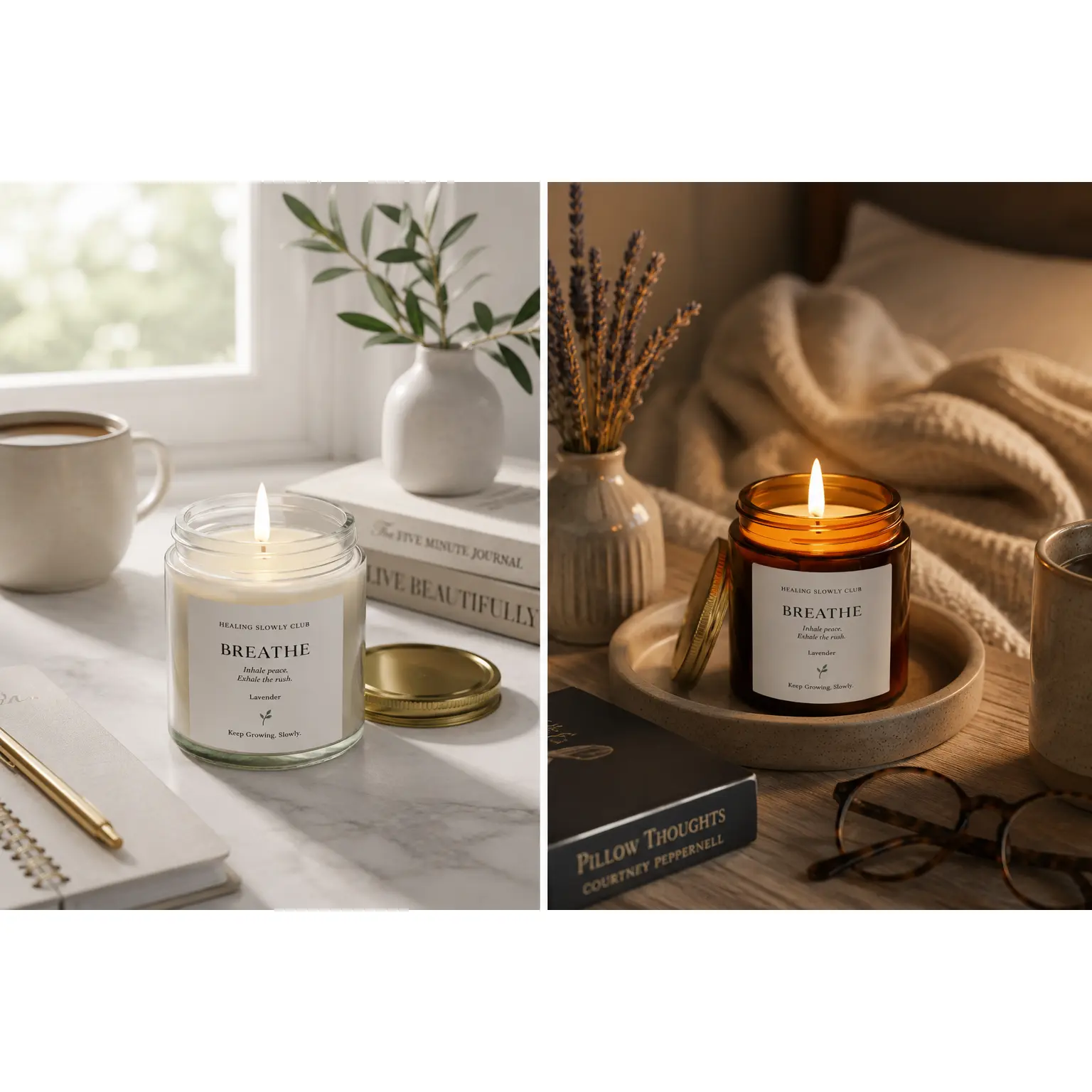 BREATHE Lavender Ritual Candle | Healing Slowly Club