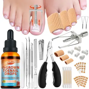 XIFEPFR Ingrown Toenail Tools Kit, Ingrown Toenail Treatment, Stainless Steel Ingrown Toenail Removal Kit, Ingrown Toenail Corrector, Corrector Patch, Toenail Clipper, Nail File Lifter Pedicure Tool