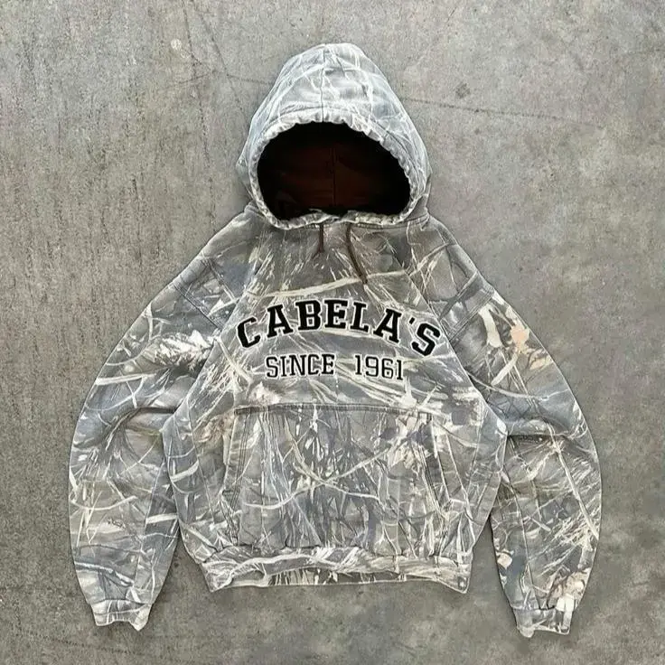 Vintage Cabelas Since 1961 Sun Faded Camouflage Hoodie, Unisex Pullover Hoodie, Hoodie 3D Camo, Style 3D Camo Unisex