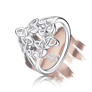 Hypoallergenic Witchy Celtic Knot Ring, Vintage Trinity Knot Ring for Women, Modern Minimalism Spiritual Protection Jewelry Gift Irish Style Jewelry Gift