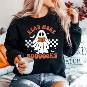 Teacher Halloween Sweatshirt, Halloween Teacher, Read More Books Sweatshirt, Spooky Teacher Ghost Hoodie, Teacher Teams Sweatshirt