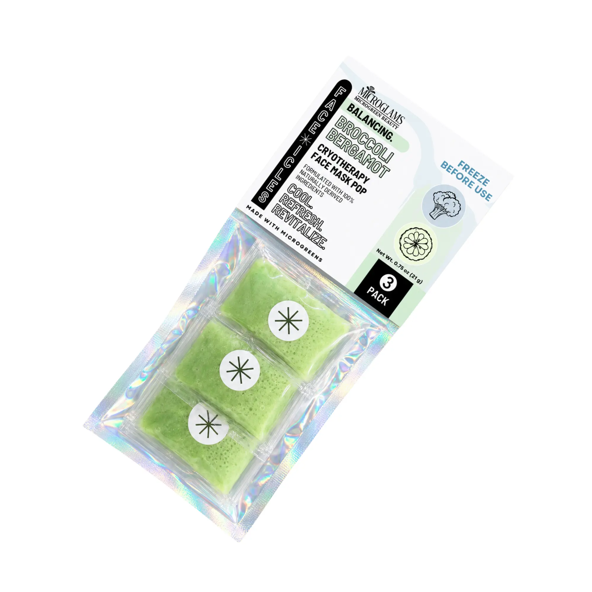 Face-icles - Broccoli Bergamot - Cryotherapy Face Pop Mask