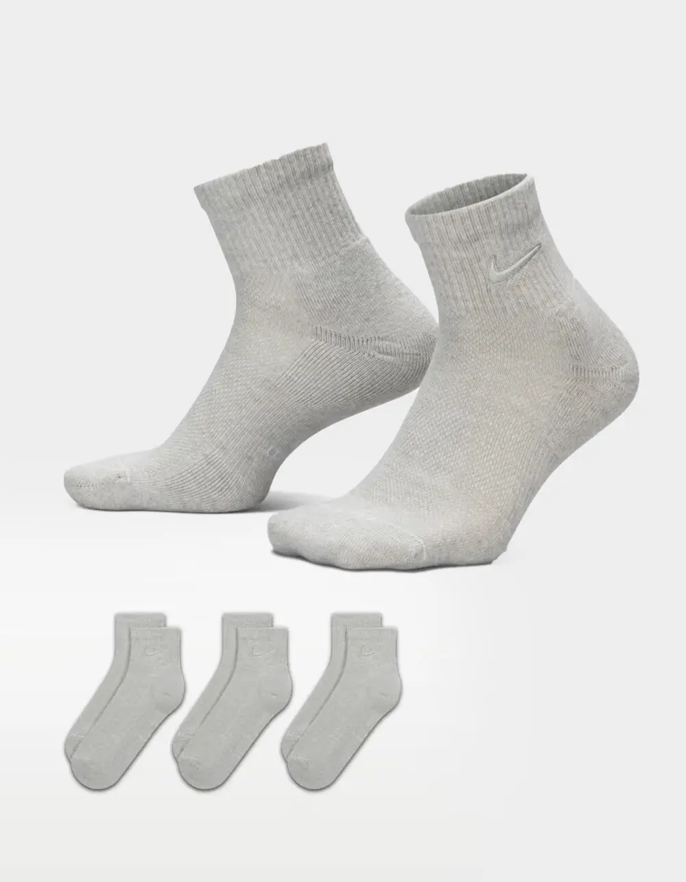 NIKE Everyday Elevated Embroidered Swoosh 3 Pack Womens Ankle Socks