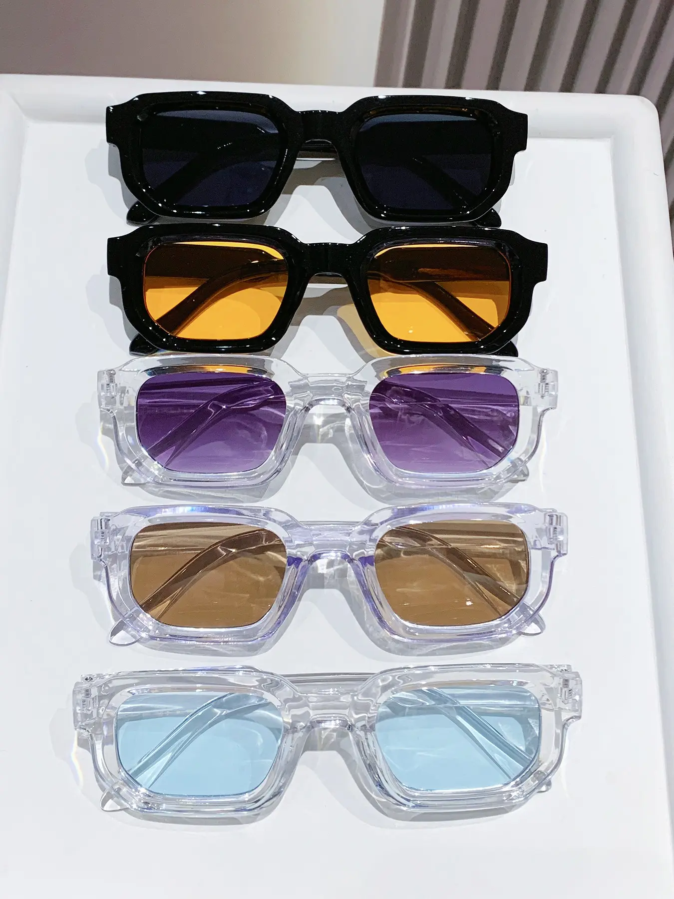 Vintage Square Small Frame Sunglasses, Simple High-End Fashion Eyewear for Men & Women, Perfect for Summer Outdoors Beach Travel Driving