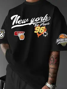 Men's Classic Solid Color T-Shirt, Summer Round Neck Short Sleeve Casual Comfortable Top for Outdoor Summer Wear, Fitted Knit Fabric, Shein's Top Seller Variety