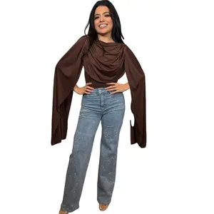 Fernanda Full Rhinestone Denim Pants Ripped Skinny Fit Women's Bottoms Streetwear All Seasons Jeans