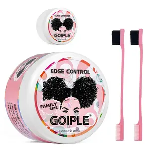 Strong Hold Edge Control Wax - Non-Greasy, Styling Tamer for Black Hair, No White Residue, Strawberry Scented Set Gel Haircare Organic Curls Smooth