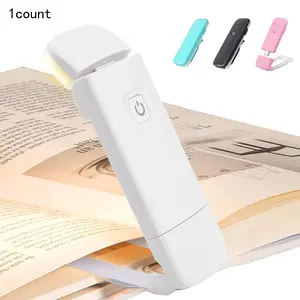 USB Rechargeable Mini Book Light, Brightness Adjustable Clamp-on LED Bookmark Light, Portable Eyes Care Book Light for Reading in Bed, Car