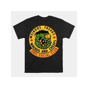 1Pc Weirdos Freaks Wackos And Creeps Shirt |     Cartoon Print Men'S T-Shirt, Comfortable And Stretchy, Summer Outdoor Activities, Street Style, Crew Neck Top, Summer Clothing Casual Version, Best Gift For Birthday, Easter, Mother'S Day, Father'S Day