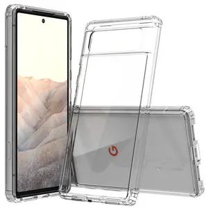 Clear Case for Google Pixel 6, Transparent [Aquaflex] Semi-Flexible TPU Phone Cover [with Shock Absorbing Airbag Bumpers]