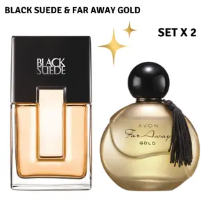 Black Suede & Far Away Gold Perfume Set By Avon | 2-Piece Fragrance Collection